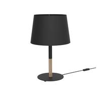 Lampe À Poser Mikado Lt Avec Abat-Jour En Tissu noir, bois clair
