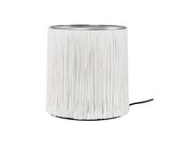 Lampe à Poser Modèle 597 en Aluminium Poli/franges Crème