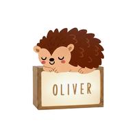 Lampe à poser personnalisable marron - hérisson TU