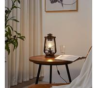 Lampe à poser Raisa Lindby, marron, Salon / Salle à manger, Métal, Antique, Lampe à poser