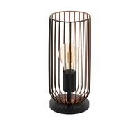 Lampe à poser ROCCAMENA E27 1X60W en acier noir et cuivre D130mm
