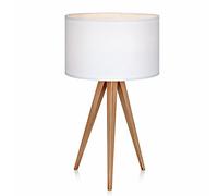 Lampe à Poser Romanza Trépied Pour Bureau Chevet Abat-jour Blanc VN-L00008-EU