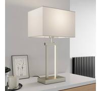 Lampe à poser Sigurd Lindby, dimmable, gris, Salon / Salle à manger, Textile / Tissu / Soie, Moderne, Lampe à poser