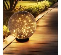 Lampe sur pied solaire à LED pour jardin guirlande lumineuse lampe de parc à balles fumée globo 33807