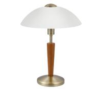 Lampe à poser SOLO 1 E14 1X40W en acier et bois brun et noisette D260mm