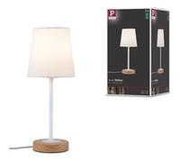 Lampe à poser Stellan E27 max. 20W Blanc#Bois Tissus#Métal#Bois G