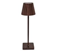 HOME DECO FACTORY - LA0160 - Lampe de Table Rechargeable USB en Bois Foncé - Design Élégant et Chaleureux - Éclairage d'Appoint Idéal pour Bureau ou Chevet - 11 x 36,5 x 11 cm - Marron