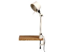 Lampe à Poser Tonone Bolt Courte à Un Bras avec Pince, Blanc Éclair