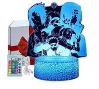 Lampe a poser Veilleuse 3D pour Enfants,Naruto Anime Veilleuse,Télécommande 16 Couleurs,Déco Chambre Garçon Fille Cadeau