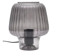 Lampe à Poser Verre Fumé "Champignon" 21cm Noir