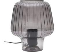 HOME DECO FACTORY - LA00141 Lampe de Table Champignon en Verre Fumé, Éclairage Doux, Port USB Intégré, Style Contemporain, Hauteur 30 cm, Teinte Fumée