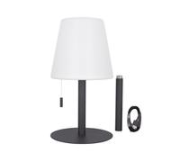 Xanlite, Lampe à Poser POP Abat-Jour Métal Rechargeable USB, Température de Couleur Réglable, Résistante IP44, Autonomie 8H, Idéale pour Extérieur et Intérieur, Gris