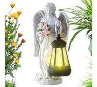 Lampe à rayons de soleil d'ange | Statue en résine extérieure amusante,Figurine décorative d'ange floral pour cimetière jardin terrasse cour