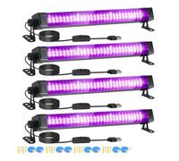 Lampe à résine UV, Tube lumineux noir à 60 LED - Avec interrupteur, rotation 360°, lampe UV for soirées fluo, body painting, Halloween et Noël(60LEDs-4P)