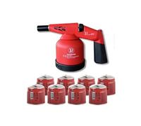 PROWELTEK - Lampe à souder à gaz 1760W + 8 Cartouches gaz Utilisation à 360°- Chalumeau à gaz Allumage électronique à batterie