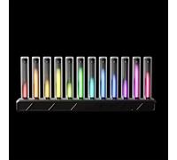 Lampe À Spectre Sonore, Lampe À Spectre Musical Tubes Nixie avec 12 Tubes LED Et 10 Modes D'affichage Prédéfinis, Luminosité Réglable Et Haute Sensibilité pour Bureau De Jeu Et Fêtes,Noir