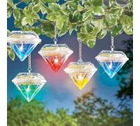 Lampe à Suspendre à énergie Solaire dansante pour Jardin, Cour, Patio, Arbre, fête, Mariage, Noël 5 Pack Solar Diamond Light