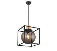 Lampe à suspendre boule Suspensions salon Suspensions salle à manger, boule fumée métal, 1x E27, LxlxH 28 x 28 x 120 cm, chambre à coucher