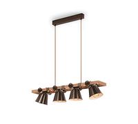 Lampe à suspendre BRILONER LEUCHTEN TALLE, 40 W, IP20, gris antique, métal-bois, excl. 4x E27, 85 x 16 x 105,2 cm