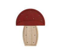 Lampe À Suspendre Champignon - H. 23 Cm - Rouge Et Beige