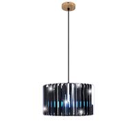 Lampe à suspendre de table à manger Barres en verre LED RGB Lampe à suspendre aspect bois Télécommande, changement de couleur variable, 1x 4W 470Lm blanc chaud, DxH 35x120 cm