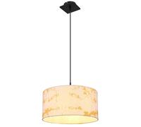 Lampe à suspendre de table à manger Lampe à suspendre or noir Lampe de salon, textile Abat-jour rond, métal, DxH 40x150 cm