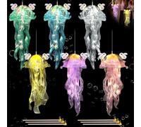 Lampe à Suspendre en Forme de Méduse, 6 Pièces Lanternes Méduses à Suspendre Avec une Jolie Décoration de Lapin, Lanterne Méduse Lumineuse de Décoration de Fête pour Enfants et Filles