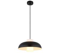 Lampe à suspendre en verre Lampe à suspendre noire pour la salle à manger, métal opalin, 1x douille E27, DxH 38x120 cm