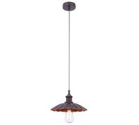 Lampe à suspendre en verre ondulé Lampe à suspendre rétro brune Lampe à suspendre en verre brun, 1x douille E27, DxH 25x130 cm