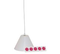 Lampe à suspendre FADEDA avec abat-jour en plastique blanc et éclairage LED, sticker floral inclus, LxlxH en mm : 55x55x30. Pour les crèches, les miniatures, les loisirs et le modélisme, les accessoir