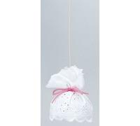 Lampe à suspendre FADEDA avec revêtement en tissu brodé, LxlxH en mm : 30x30x50. Pour crèches, miniatures, hobby et modélisme, accessoires pour maisons de poupées et trains miniatures.