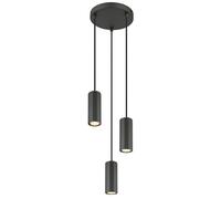 Lampe à suspendre grise mate Lampe à suspendre 3 flammes Lampe de salle à manger, aluminium métal, 3x GU10 douilles, DxH 21x120 cm