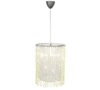 Lampe à suspendre Kristalle Kristallle Abat-jour textile Lampe à suspendre avec suspension en cristal, métal, 1x douille E27, D 22,5 cm