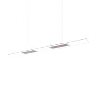 Lampe à suspendre Lampe à suspendre, 2 flammes métal verre argenté clair, 2x LED 2x 10 watts 2x 800 lumens blanc chaud, HxL 130x100 cm