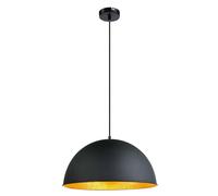Lampe suspendue lampe suspendue lampe suspension salle à manger abat-jour lampe, métal noir doré, 1x douille E27, DxH 41x120cm