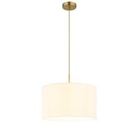 Lampe à suspendre Lampe de chambre à coucher ronde laiton métal textile H 120 cm