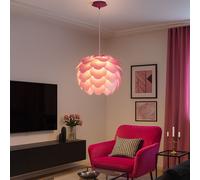 Lampe à suspendre Lampe de plafond Lampe de salon Lampe de salle à manger, acier plastique violet, 1x E27, H 110 cm
