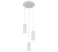 Lampe à suspendre Lampe de salle à manger blanche 3 flammes Plafonnier suspendu, aluminium métal, 3x GU10 douilles, DxH 21x120 cm