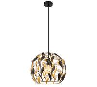Lampe à suspendre Lampe de salle à manger or noir rond Plafonnier, métal, 1 flamme E27, D 40 cm