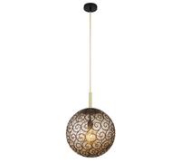 Lampe à suspendre Lampe de salle à manger Suspension verre fumé or Lampe de salon, métal, 1 flamme E27, DxH 35x120 cm