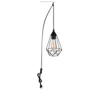 Lampe à suspendre Lampe de salle à manger Tressage noir Lampe de salon L 245 cm