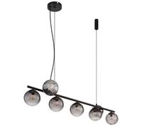 Lampe à suspendre Lampe de salon 7 flammes noir métal L 95 cm