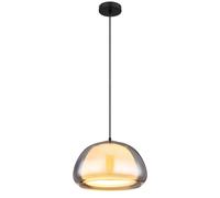 Lampe à suspendre Lampe de salon fumée Lampe à suspendre en verre Lampe de cuisine rétro, métal verre, 1x douille E27, DxH 40x120 cm