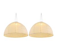 Lampe à suspendre LED Lampe solaire Lampe de jardin Suspension blanche Lampe de terrasse, tissu de lin, blanc chaud, DxH 40 x 30 cm, 2 pièces