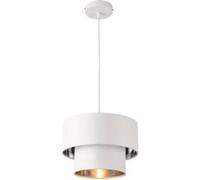 Lampe à Suspendre Moderne Suspension Design Douille E27 60W en Métal et Textile Diamètre 30 cm Blanc Argenté [lux.pro] Blanc G