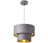 lux.pro Lampe à Suspendre Moderne Suspension Design Douille E27 60W en Métal et Textile Diamètre 30 cm Gris Doré
