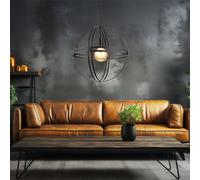 Lampe à suspendre Plafonnier Lampe design Métal Boule Noir D 50 cm