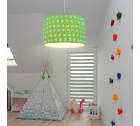 Lampe suspendue lampe pour chambre d'enfant lampe de plafond suspension salle de jeux, métal blanc vert, 1x douille E27, DxH 35x120 cm