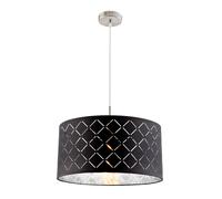 Lampe Suspension Lampe de Salon Tissu Gris Luminaire de Cuisine LED H 140 CM