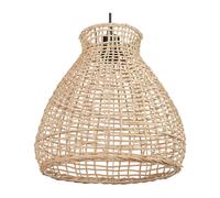 Lampe à Suspendre Tissée Main en Rotin Naturel Façon Osier Abat-Jour en Forme d